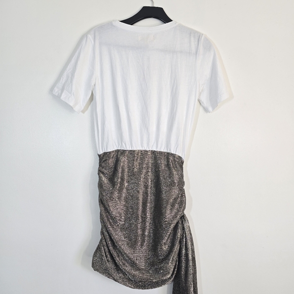 NWT Anthropologie Porridge Crewneck Metallic Twofer Mini Dress XS Flawed - Picture 7 of 11